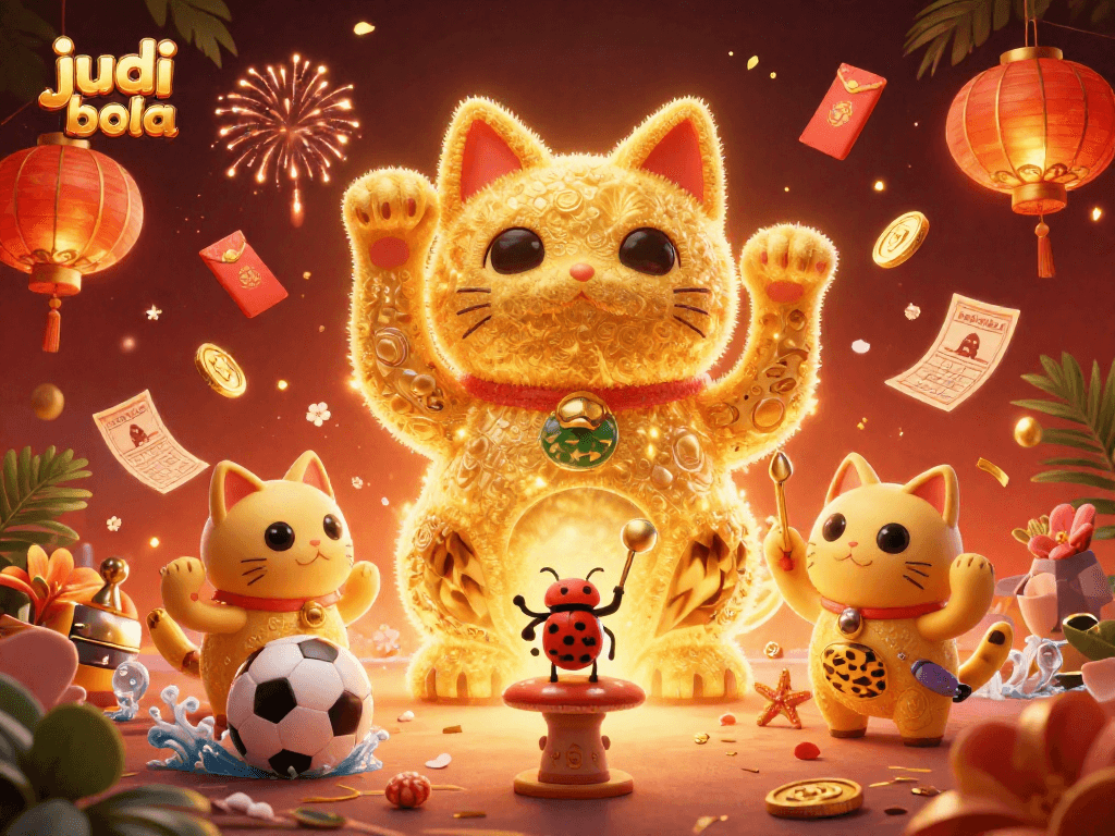 Bet on judi bola with dynamic sports elements and vibrant casino visuals in a captivating scene.
