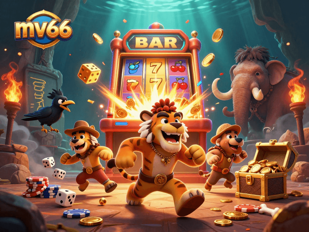 Win big at mv66 with thrilling jackpots and vibrant casino games displayed in a 3D illustration.