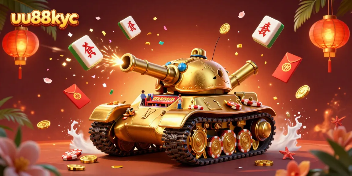 Engage with the thrilling world of uu88kyc in this vibrant 3D casino scene featuring a golden beetle tank.