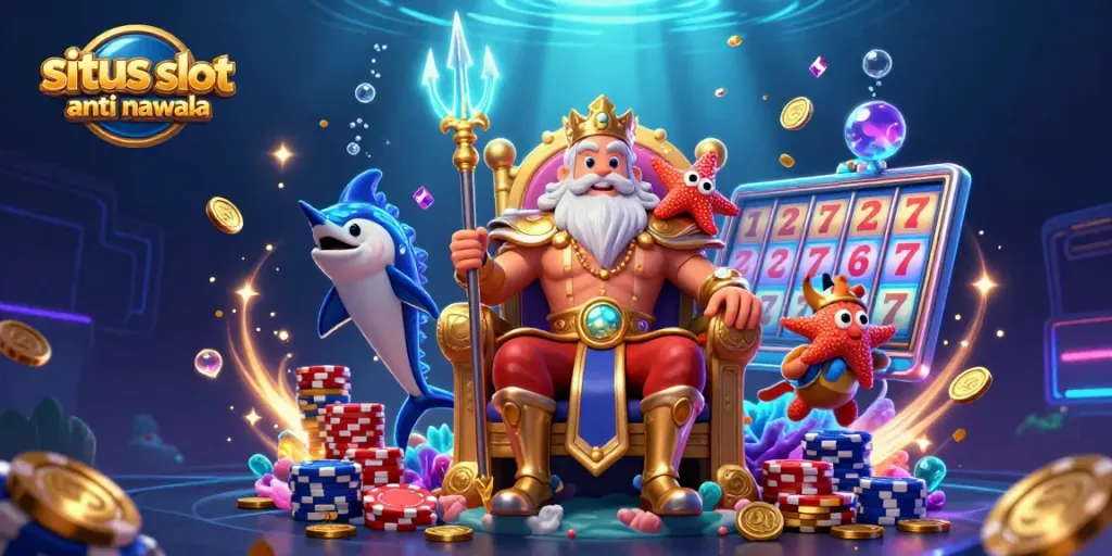 Experience the excitement of situs slot anti nawala in this vibrant 3D casino illustration.