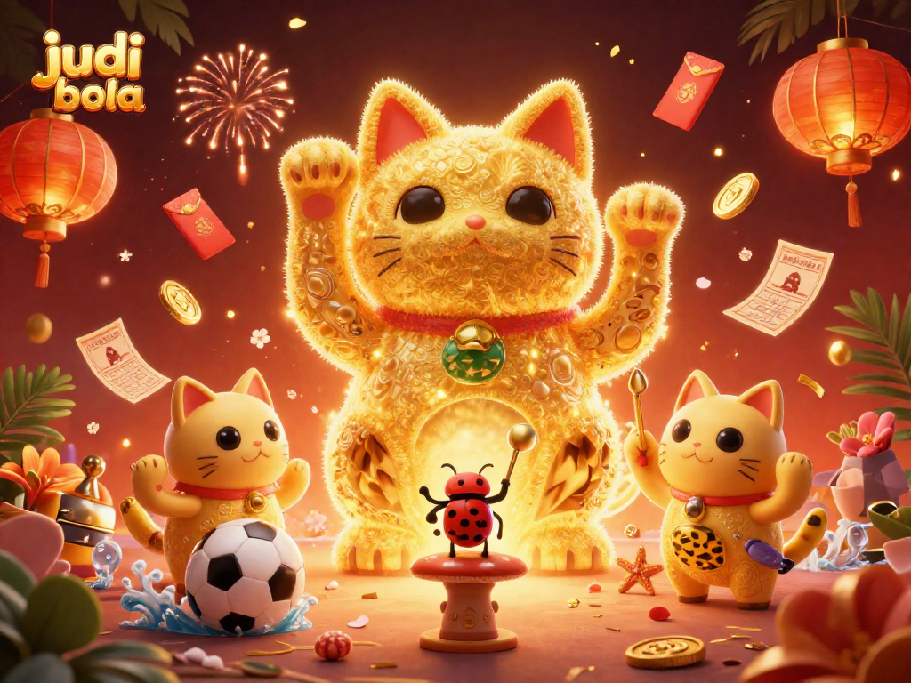 Bet on judi bola with dynamic sports elements and vibrant casino visuals in a captivating scene.