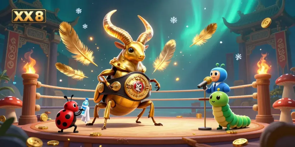 Experience the excitement of XX 8 with vibrant casino-themed 3D characters in a rich, dynamic scene.