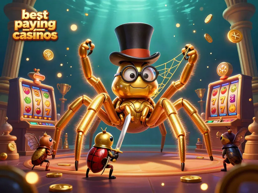 Engage with the best paying online casinos while exploring a fantastical casino scene.