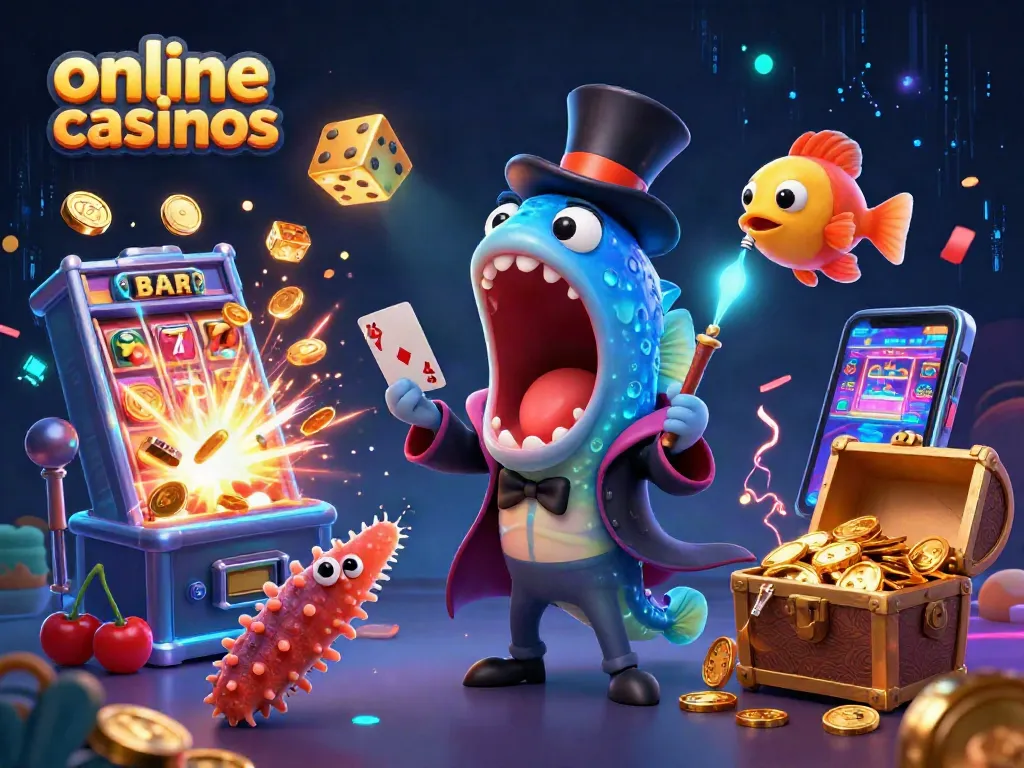 Engage in exciting online casinos with vibrant characters and dynamic gaming elements.