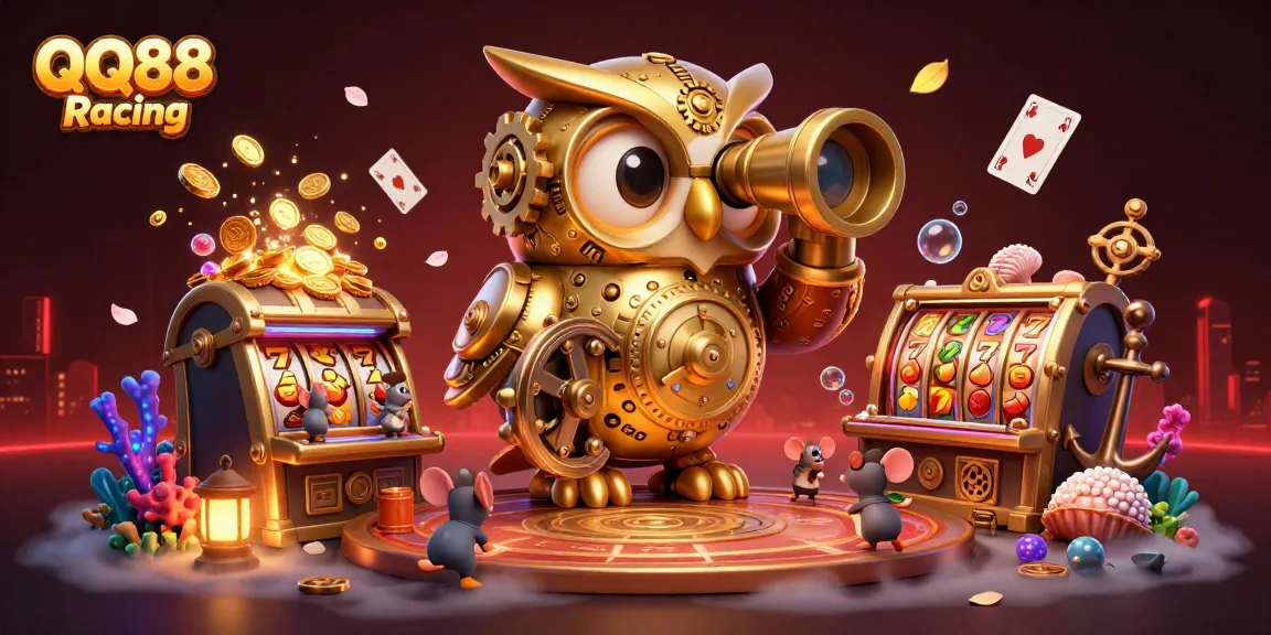 Experience thrilling gameplay with QQ88 Racing amidst a vibrant casino scene.