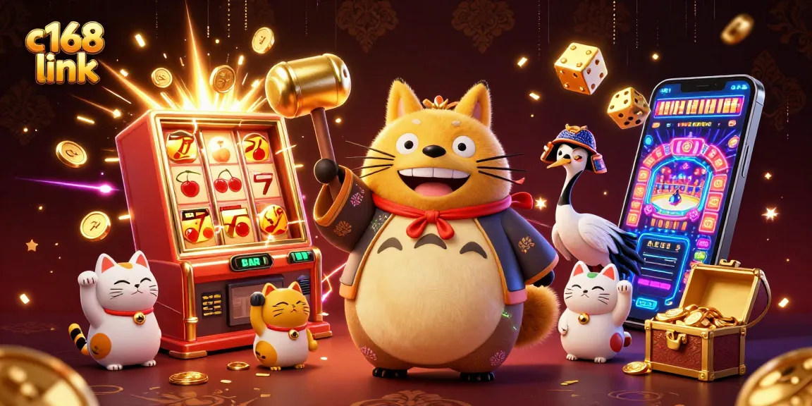Experience thrilling wins at c168 link with vibrant 3D casino-themed characters and jackpot celebrations.