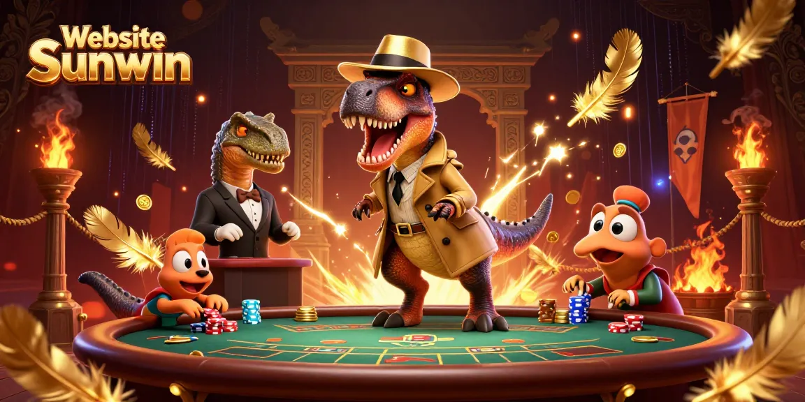 Engage with thrilling games at Website Sunwin, featuring a velociraptor card counter and stegosaurus pit boss.