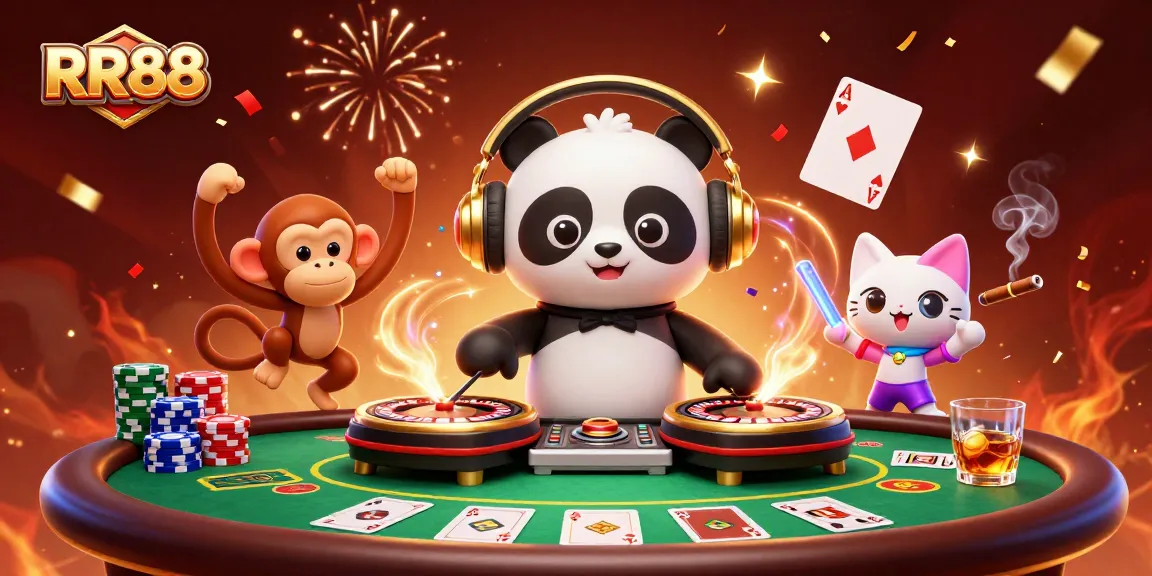 Engage with RR88’s vibrant casino atmosphere featuring 3D characters and electrifying gaming elements.