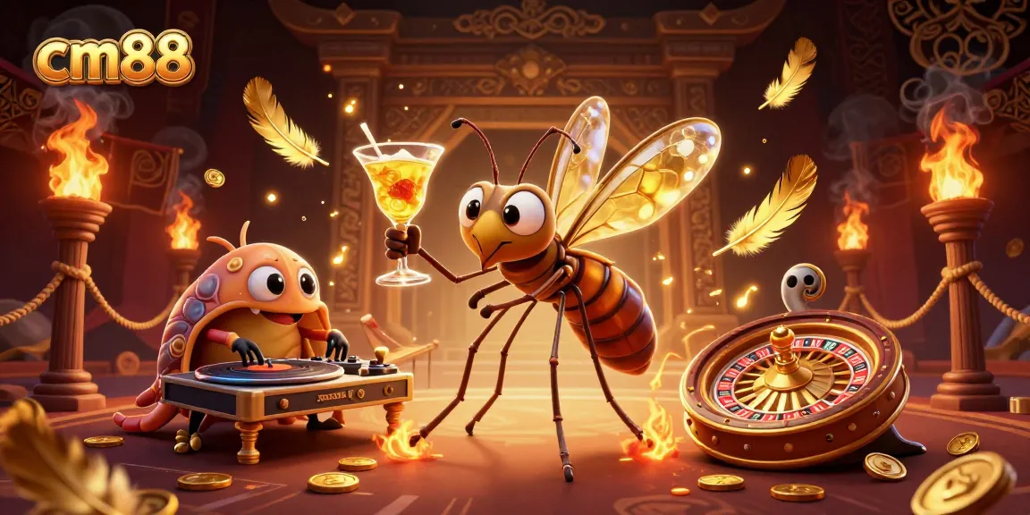 Engage in exciting gameplay with cm88's rich casino elements featuring a unique mosquito mascot.