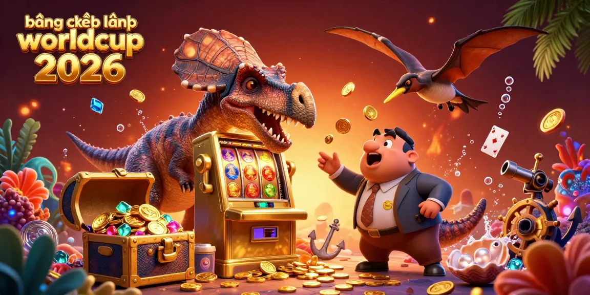 Experience the thrilling bảng xếp hạng worldcup 2026 with a pachycephalosaurus hitting a jackpot in vibrant casino art.