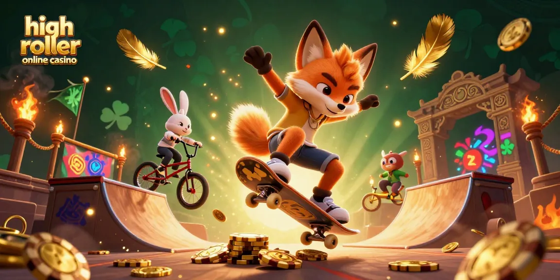Experience the thrill of a high roller online casino with engaging characters and dynamic elements.