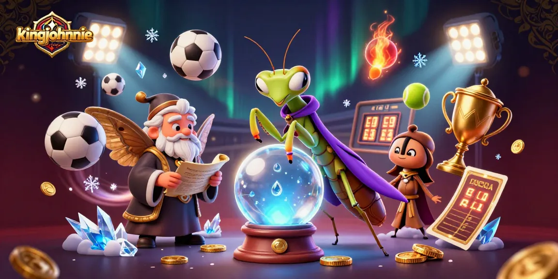 Experience the magic of kingjohnnie with a mystical scene of fortune tellers and sports betting action.